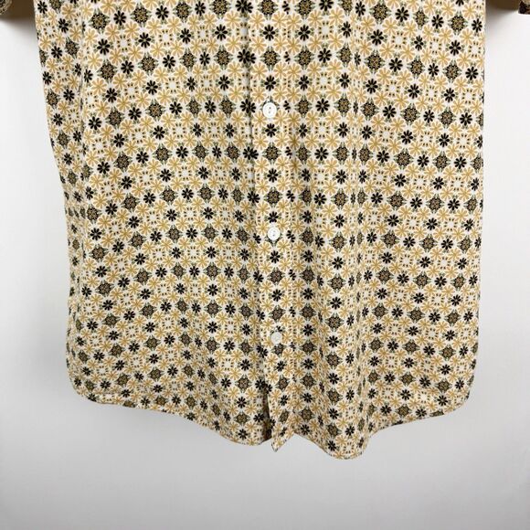 RVCA Shirt Mens Large Black Brown Floral Regular Fit Short Sleeve Button Down LG - Picture 4 of 16